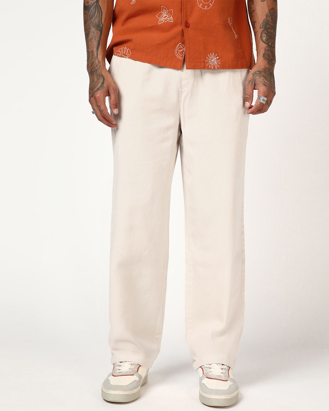 Men's Off White Casual Pants - Image 2