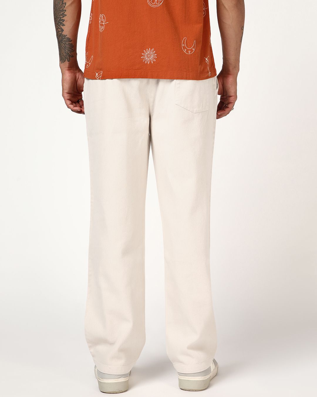 Men's Off White Casual Pants - Image 3