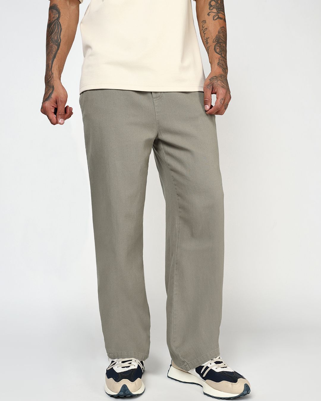 Men's Sage Green Casual Pants - Image 2