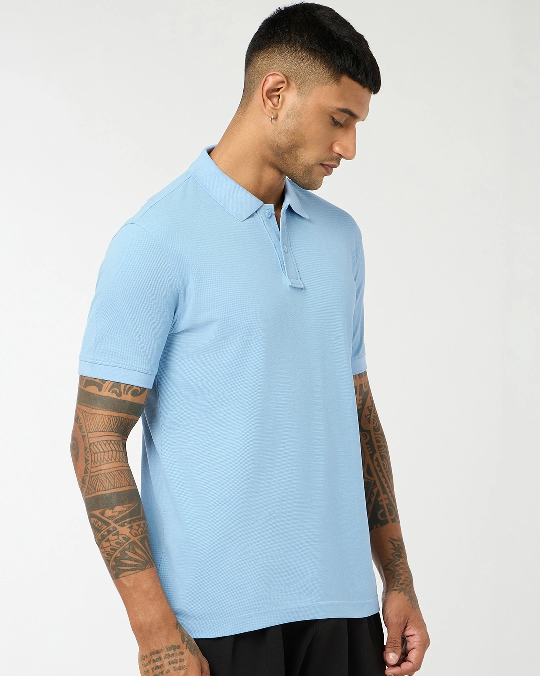 Men's Blue Polo T-shirt - Image 3